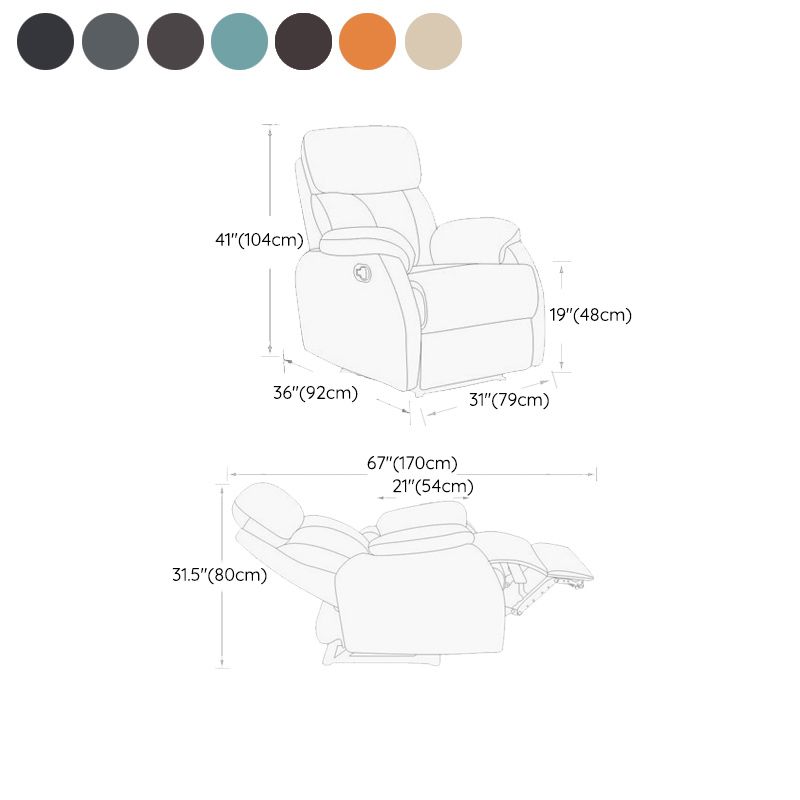 Solid Color Standard Recliner Modern Minimalist Home Single Recliner Chair