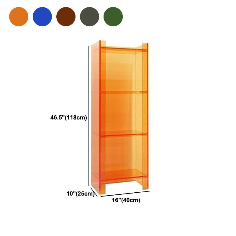 4/5-Shelf Glam Closed Back Standard Bookshelf Acrylic Vertical Bookshelf Clearhalo 'Bookcases' 'furn' 'furn_bookcases' 'Furniture' 'furniture_bookcases' 'kitchen' 'kitchen_bookcases' 'Living Room Furniture' 'Office Furniture' 1200x1200_74900677-af91-415e-aebe-3202e4038394