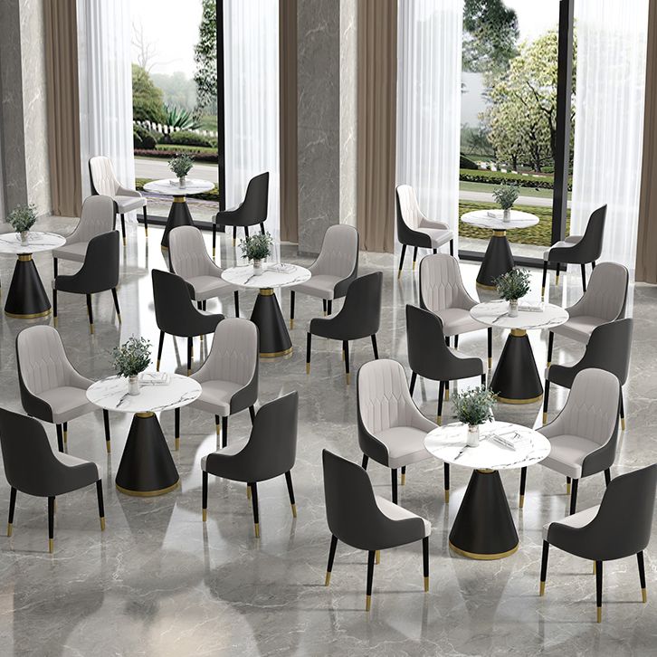 Metal Modern Round Dining Table Sintered Stone Table for Dining Room and Kitchen Clearhalo 'Dining Tables & Seating' 'Dining Tables' 'dining_table' 'furn' 'furn_dining_table' 'Furniture' 'furniture_dining_table' 'Kitchen & Dining Furniture' 1200x1200_749436e5-39c8-426d-9809-7c419dc8f996