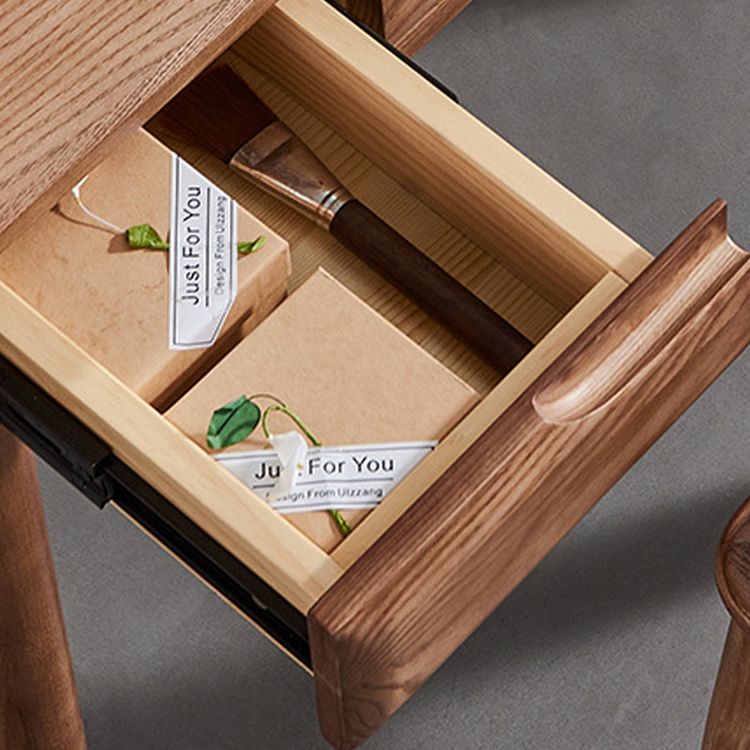 Tavolo da toeletta a specchio glam tavolo da trucco in legno massiccio con 2-cassetti