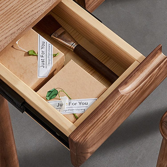 Tavolo da toeletta a specchio glam tavolo da trucco in legno massiccio con 2-cassetti