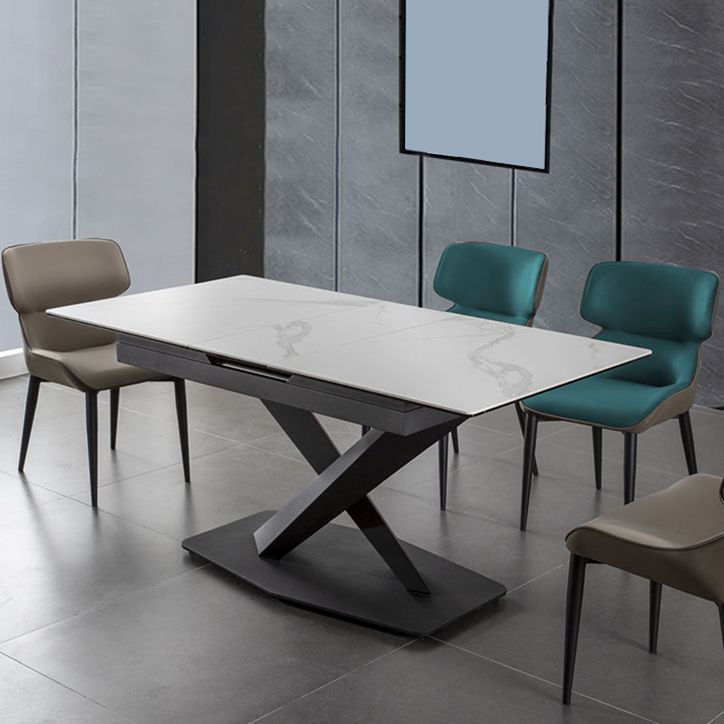 フェイクレザーとメタルアームレスダイニングチェアモダンサイドチェア