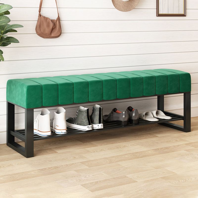17.7" H Modern Metal Seating Bench Tufted Entryway Bench with Legs Clearhalo 'Benches' 'Chairs & Seating' 'furn' 'furn_benches' 'Furniture' 'Living Room Furniture' 1200x1200_7495b6df-a83d-4869-9a07-fec3ad0fca96
