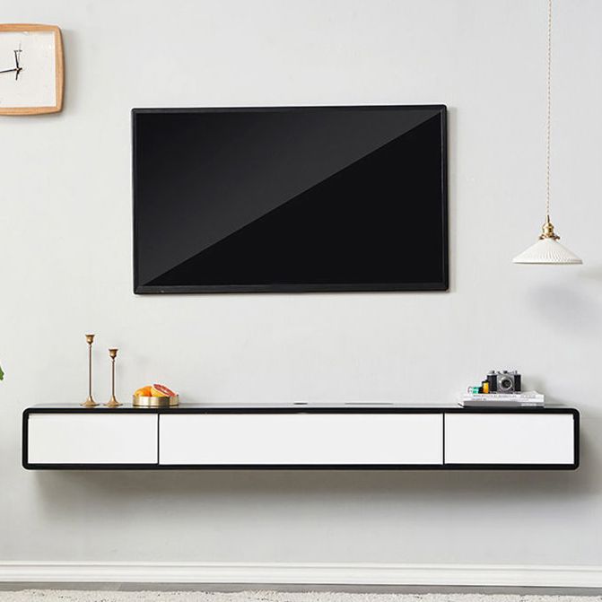 Rubberwood 9.45" D TV Stand Nordic Floating TV Stand with Storage Drawers Clearhalo 'furn' 'furn_tv_stands_entertainment_centers' 'Furniture' 'Living Room Furniture' 'TV Stands & Entertainment Centers' 'TV Stands & Media Storage Furniture' 'tv_stands_entertainment_centers' 1200x1200_74961468-58b7-4c16-9460-79e9b9bd88ae