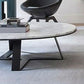 Oval Marble Top Coffee Table with Iron Cross Base Cocktail Table in White Clearhalo 'Coffee & Accent Tables' 'Coffee Tables' 'coffee_tables' 'furn' 'furn_coffee_tables' 'Furniture' 'Living Room Furniture' 1200x1200_7496d346-0f77-49bb-b142-5a45c506b555