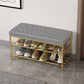 Rectangle Shoe Storage Entryway Bench Cushioned Modern Metal Seating Bench Clearhalo 'Benches' 'Chairs & Seating' 'furn' 'furn_benches' 'Furniture' 'Living Room Furniture' 1200x1200_749757be-02b6-4363-b16e-fda9e4724833