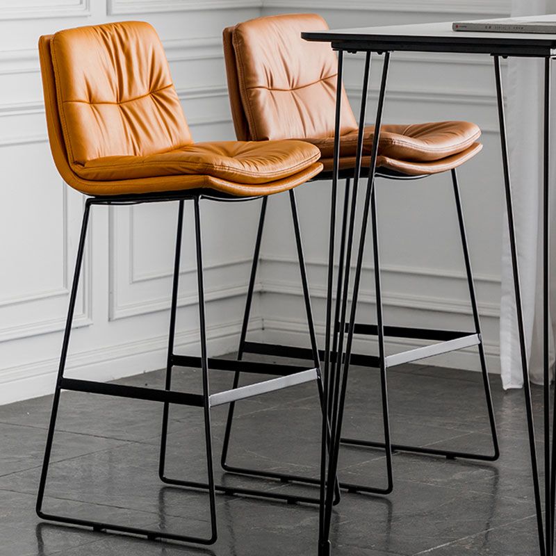 Nordic Iron Simple Barstool Indoor Tall Stool with Leather Seat Clearhalo 'Bar Furniture' 'Bar Stools' 'bar_stools' 'furn' 'furn_bar_stools' 'furniture_bar_stools' 'Kitchen & Dining Furniture' 'kitchen&dining_furn' 'kitchen' 'kitchen_furn' Furniture' 1200x1200_749788ba-ceae-4c2f-866d-c1c4bfec2d72