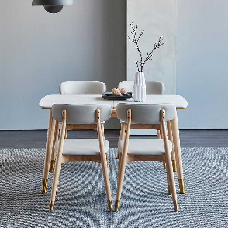 Rectangle 4 Legs Luxury Table White Extendable Table with Sintered Stone Clearhalo ' dining_table' 'Dining Tables & Seating' 'Dining Tables' 'furn' 'furn_dining_table' 'Furniture' 'furniture_dining_table' 'Kitchen & Dining Furniture' 'kitchen&dining_furn' 'kitchen' 'kitchen_dining_table' 1200x1200_74984e72-e699-41ce-92ee-6cce4305ea84