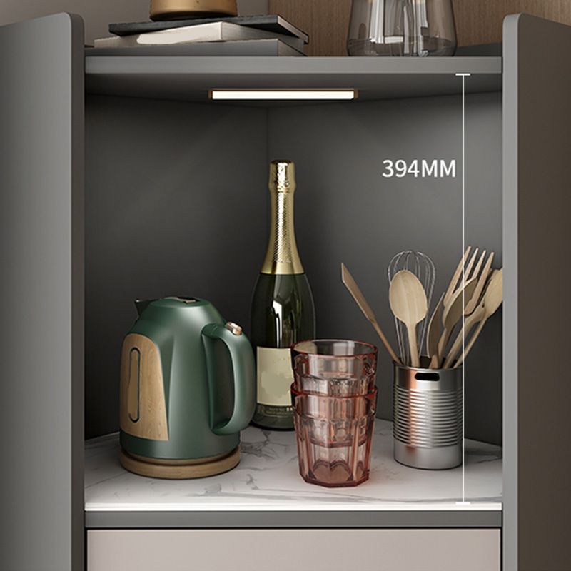 Sideboard di vetro moderni 55 "H tavolo da buffet regolabile per scaffalature regolabili