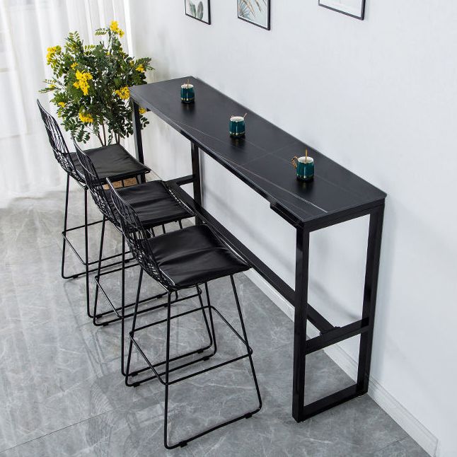 Nordic Rectangle Bar Table 42-inch Height Iron Pedestal Bistro Table Clearhalo 'Bar Furniture' 'Bar Tables' 'bar_tables' 'furn' 'furn_bar_tables' 'Furniture' 'furniture_bar_tables' 'Kitchen & Dining Furniture' 1200x1200_74995857-760b-4420-a555-9325649b7246