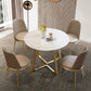 Glam Stone Round Dining Table Double Pedestal Table for Dining Room Clearhalo 'Dining Tables & Seating' 'Dining Tables' 'dining_table' 'furn' 'furn_dining_table' 'Furniture' 'Kitchen & Dining Furniture' 1200x1200_74999573-1206-4ed5-a112-ef78f3e9a398