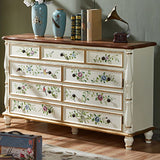 American Traditional Double Dresser Wood Storage Chest with Drawers for Bedroom