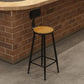 1/6/11 Pièces Industrial Iron Bar Table Table Recangle Pine Wood Bistro Ensemble avec repose-pieds