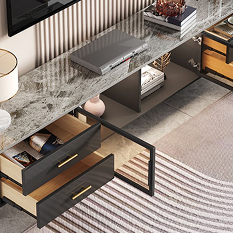 Enclosed Storage Stand Console Glam TV Media Console with 4 Drawers Clearhalo 'furn' 'furn_tv_stands_entertainment_centers' 'Furniture' 'Living Room Furniture' 'TV Stands & Entertainment Centers' 'TV Stands & Media Storage Furniture' 'tv_stands_entertainment_centers' 1200x1200_749a0180-be5b-4d9f-b036-b9826b27f7b8