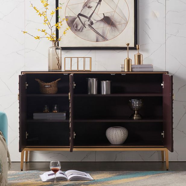 Gold Legs 35.4" High Sideboard Cabinet Glam Style Wood Buffet Table Clearhalo 'buffet_sideboard' 'Buffets & Sideboards' 'furn' 'furn_buffet_sideboard' 'Furniture' 'Kitchen & Dining Furniture' 1200x1200_749b6f4c-3db7-4ca4-8773-388717f114cf