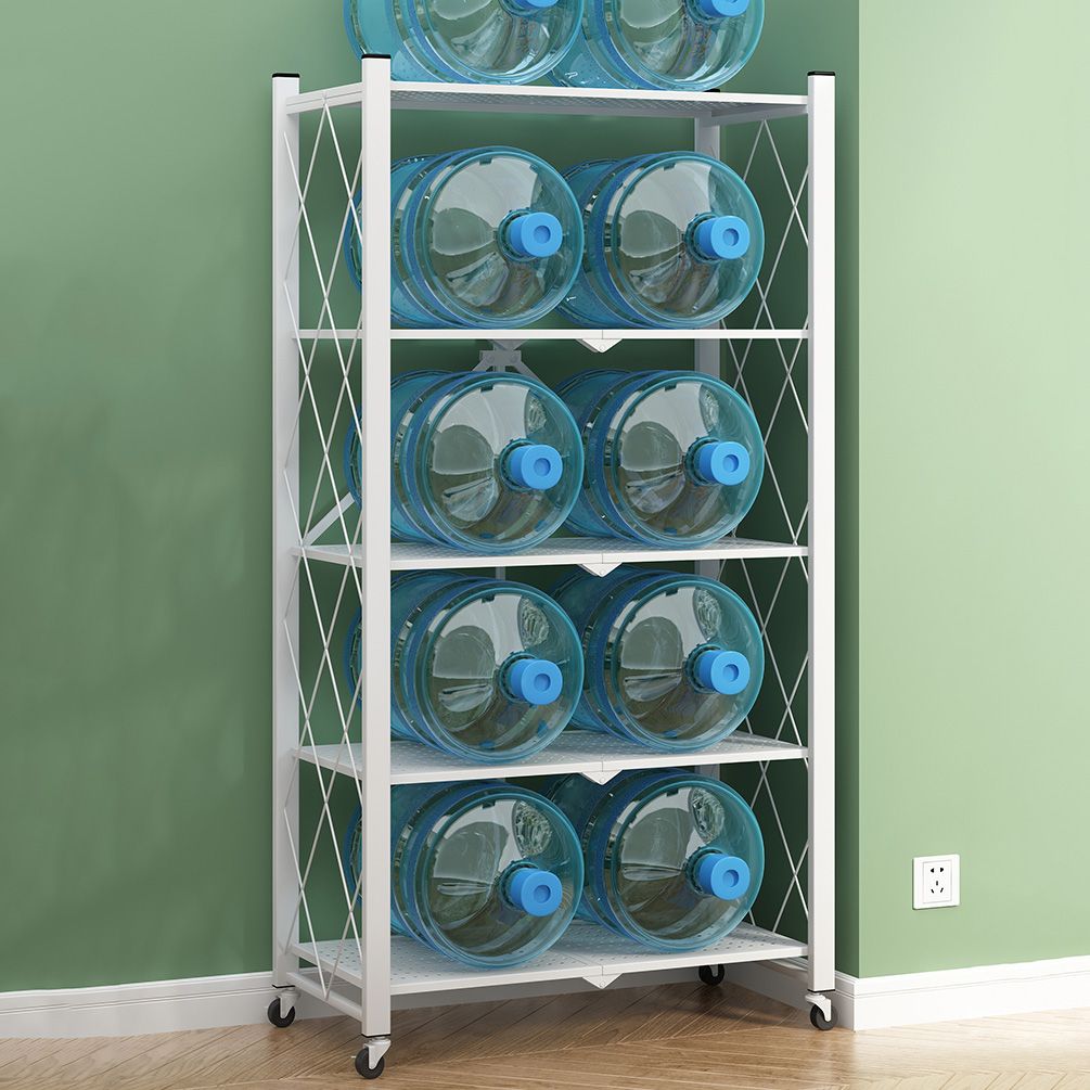 Industrial Folding Etagere Bookshelf Metal Open Bookshelf with Caster Wheels Clearhalo 'Bookcases' 'furn' 'furn_bookcases' 'Furniture' 'furniture_bookcases' 'kitchen' 'kitchen_bookcases' 'Living Room Furniture' 'Office Furniture' 1200x1200_749bb7f0-0a88-480f-b389-e67e0ed45bf5