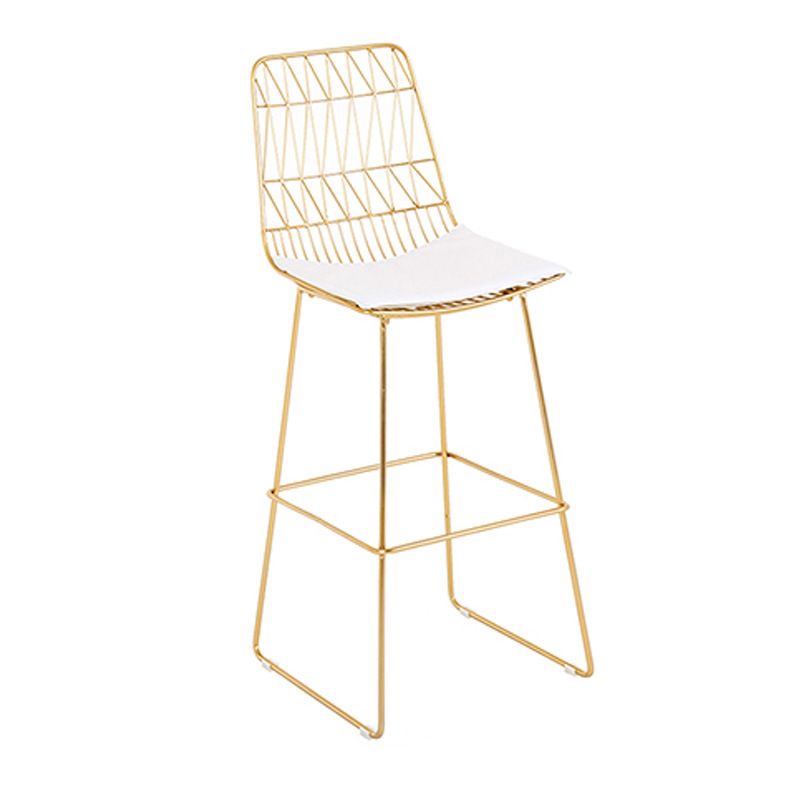 Taburete de bar sin brazos de metal de estilo contemporáneo, taburete de bar de cuero PU para cocina