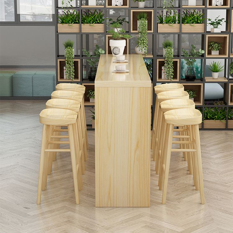 1/5/9 Pieces Modern Rectangular Pub Table Set Wooden Counter Table with Backless Stools Clearhalo 'Bar Furniture' 'furn' 'furn_home_bar_bar_sets' 'Furniture' 'Home Bars & Bar Sets' 'home_bar_bar_sets' 'Kitchen & Dining Furniture' 1200x1200_749d3c13-be26-4084-8dac-a24141f44627