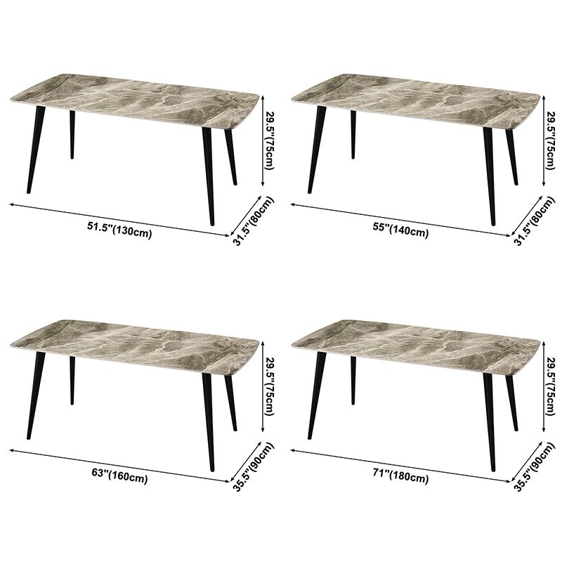 Metal Modern Rectangle Dining Table Sintered Stone Dining Table for Kitchen and Dining Room Clearhalo ' dining_table' 'Dining Tables & Seating' 'Dining Tables' 'furn' 'furn_dining_table' 'Furniture' 'furniture_dining_table' 'Kitchen & Dining Furniture' 'kitchen&dining_furn' 'kitchen' 'kitchen_dining_table' 1200x1200_749e7ab9-18ce-47d9-9af8-e2dc7fd50eb0