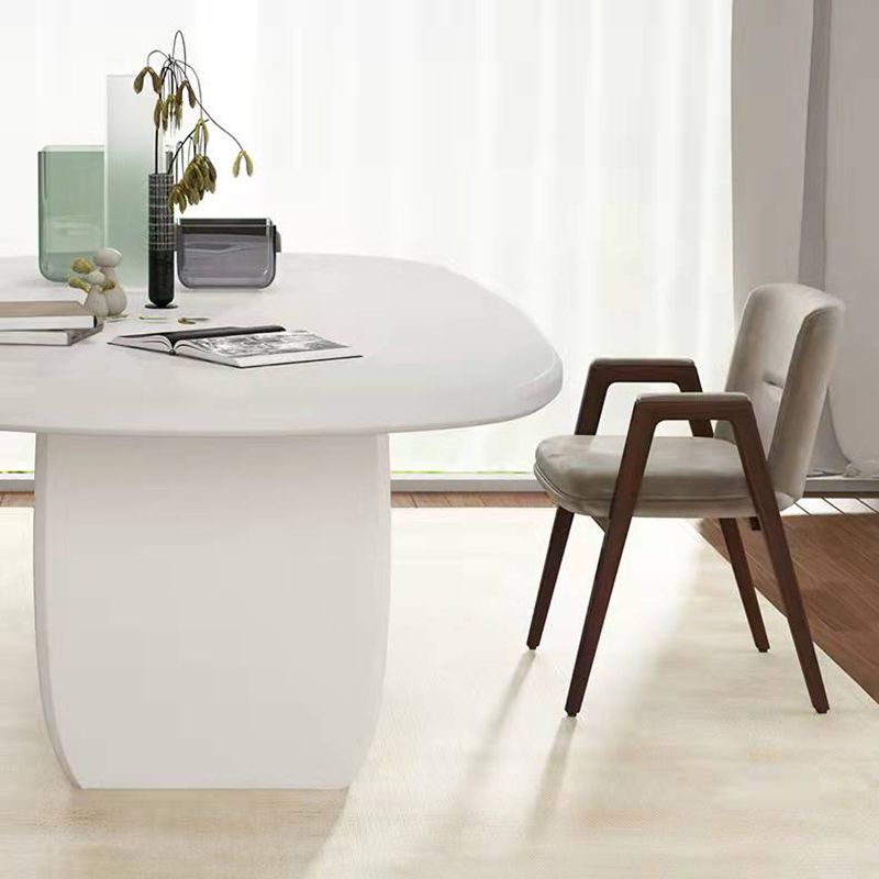 Modern Solid Wood Table for Restaurant Rectangle White Dining Table with Double Pedestal Clearhalo 'Dining Tables & Seating' 'Dining Tables' 'dining_table' 'furn' 'furn_dining_table' 'Furniture' 'furniture_dining_table' 'Kitchen & Dining Furniture' 1200x1200_749e8a62-e071-45ca-8ed9-0cc317c9b9d9