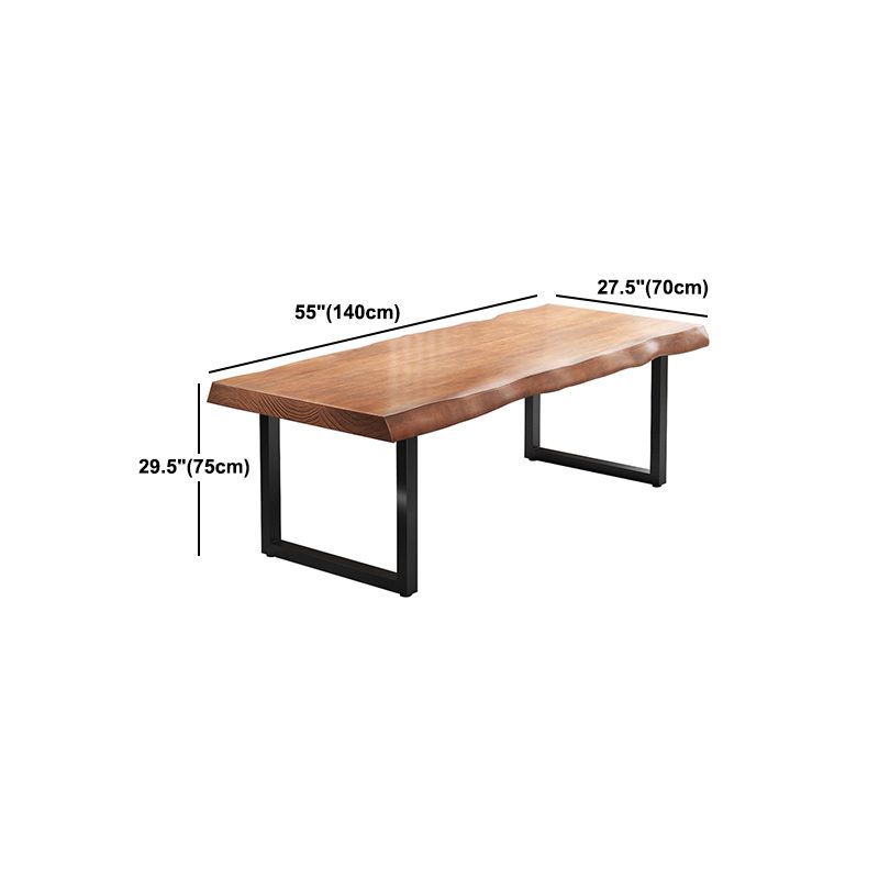 Pine Wood Top Dining Table Rectangle Table with Sled Base in Black Clearhalo 'Dining Tables & Seating' 'Dining Tables' 'dining_table' 'furn' 'furn_dining_table' 'Furniture' 'Kitchen & Dining Furniture' 1200x1200_74a0d333-65b8-4f04-b3e6-a7d846059a66