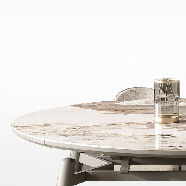 Modern Round Dining Table Stone Top Dining Table with 4 Wood Legs Clearhalo 'Dining Tables & Seating' 'Dining Tables' 'dining_table' 'furn' 'furn_dining_table' 'Furniture' 'furniture_dining_table' 'Kitchen & Dining Furniture' 'kitchen' 'kitchen_dining_table' 1200x1200_74a11367-ffdb-4949-92a5-059a6c24a7bd
