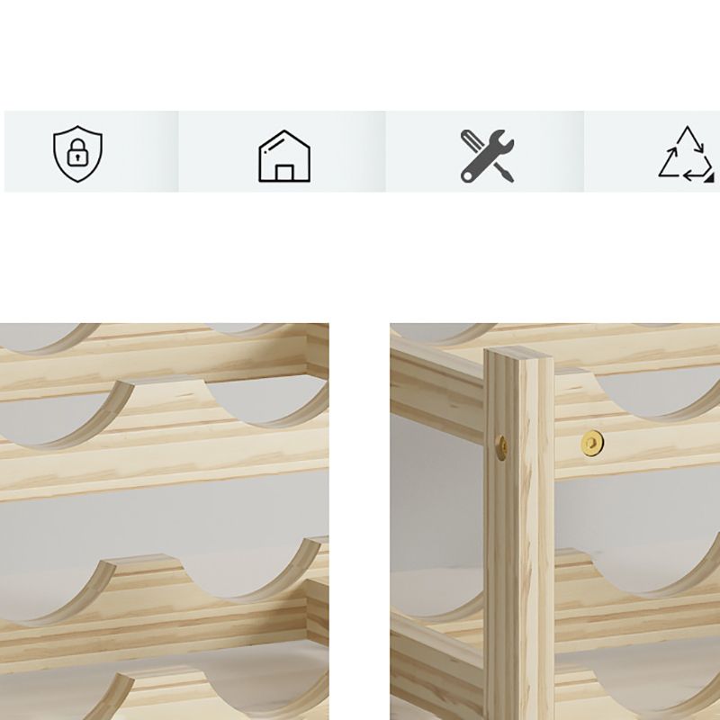 Modern Countertop Wine Bottle Holder Pine Bottle Wine Rack with Shelf Clearhalo 'furn' 'furn_wine_racks' 'Furniture' 'Kitchen & Dining Furniture' 'Wine Racks' 'wine_racks' 1200x1200_74a22fae-1cd5-4c49-a81c-3c4ef66d0674