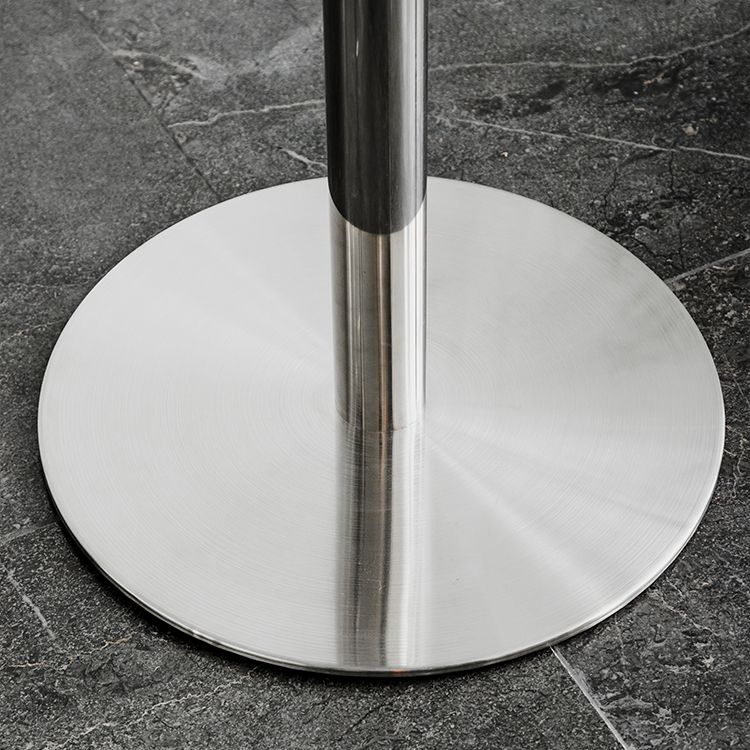 Modern Silver Metal Counter Table with Round Table Top Silver Pedestal Table Clearhalo 'Bar Furniture' 'Bar Tables' 'bar_tables' 'furn' 'furn_bar_tables' 'Furniture' 'furniture_bar_tables' 'Kitchen & Dining Furniture' 1200x1200_74a40610-3a0f-4b59-97d1-90402523cf7d