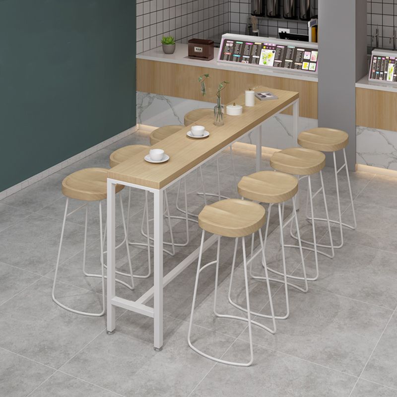Ensemble de Table de pub rectangulaire moderne, 1/5/9 pièces, comptoir en bois avec tabourets hauts