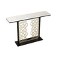 Tavolo console glam con top in pietra rettangolo e base nera per Hall