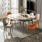 Modern Round Dining Table Stone Top Dining Table with 4 Wood Legs Clearhalo 'Dining Tables & Seating' 'Dining Tables' 'dining_table' 'furn' 'furn_dining_table' 'Furniture' 'furniture_dining_table' 'Kitchen & Dining Furniture' 'kitchen' 'kitchen_dining_table' 1200x1200_74a5fa58-30f8-44d7-aa83-1387c3fb35d0