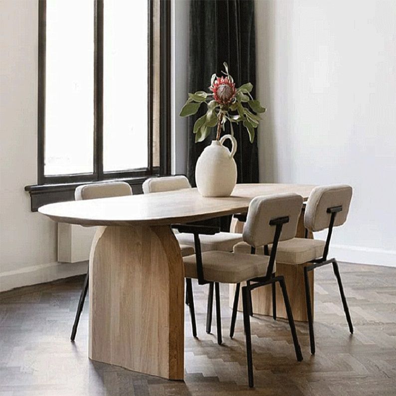 Industrial Pine Wood Office Desk Oval Natural Desk with Solid Wood Base Clearhalo 'furn' 'furn_office_desk' 'Furniture' 'Office Desks' 'Office Furniture' 'office_desk' 1200x1200_74a6403c-7b64-4952-8943-e60384e6d92b