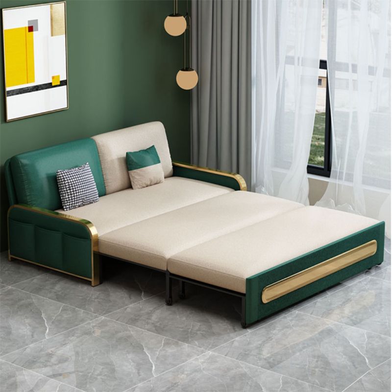 Modern Style 35.43"H Faux Leather Armless Sofa Bed for Apartment