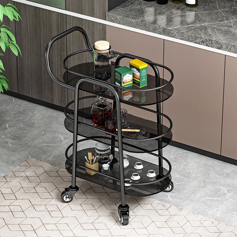 32.68" High Rolling Modern Prep Table Stone Prep Table for Dining Room