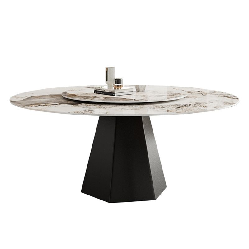 Round Dining Table Set 1/5/7 Pieces with Metal Base Kitchen Furniture Set