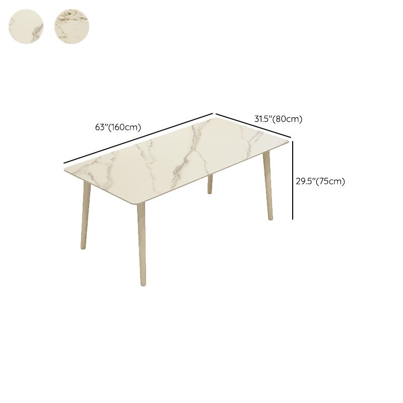 Moderne Rechteckstein -Esstisch 1/5/7 Stücke Essset für Cafe