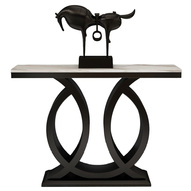 Tavolo da divano con console di console in metallo con console rettangolare glam per hall