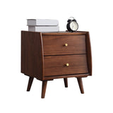 2 - Drawer Industrial Accent Table Nightstand Antique Finish Nightstand