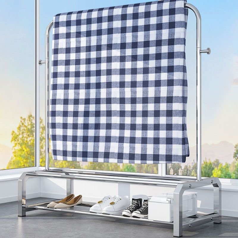 Industrielle Edelstahlhalle Hang Hängende Schienen untere Regal und 2 Haken Kleiderbügel