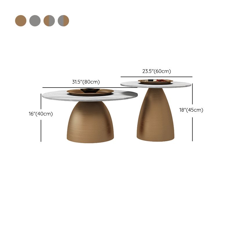 Glam Round Slate Cocktail Table Tray Top Brushed Metal Coffee Table Clearhalo 'Coffee & Accent Tables' 'Coffee Tables' 'coffee_tables' 'furn' 'furn_coffee_tables' 'Furniture' 'Living Room Furniture' 1200x1200_74aa0b42-8273-42e8-bda7-759484ad59cb
