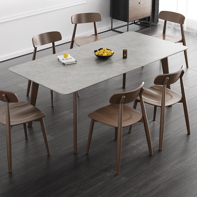 Mid-Century Modern Dining Table Rectangle Sintered Stone Dining Table with Wood Base Clearhalo ' dining_table' 'Dining Tables & Seating' 'Dining Tables' 'furn' 'furn_dining_table' 'Furniture' 'furniture_dining_table' 'Kitchen & Dining Furniture' 'kitchen&dining_furn' 'kitchen' 'kitchen_dining_table' 1200x1200_74aa4297-79f9-439c-a949-9cb2db9e99e7