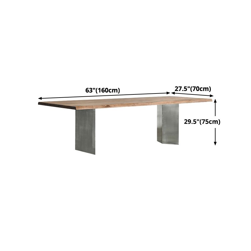 Rectangle Shape Glam Dining Table Double Pedestal Table with Solid Wood Clearhalo ' dining_table' 'Dining Tables & Seating' 'Dining Tables' 'furn' 'furn_dining_table' 'Furniture' 'furniture_dining_table' 'Kitchen & Dining Furniture' 'kitchen&dining_furn' 'kitchen' 'kitchen_dining_table' 1200x1200_74aa5b48-80b9-4169-b82f-a64ec0ad5757