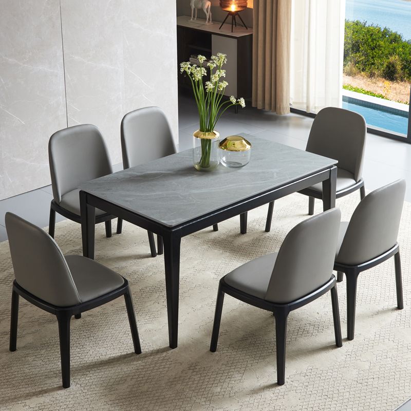 Modern Style Home Sintered Stone Dining Table Rectangle Shape Table with 4 Legs Base Clearhalo ' dining_table' 'Dining Tables & Seating' 'Dining Tables' 'furn' 'furn_dining_table' 'Furniture' 'furniture_dining_table' 'Kitchen & Dining Furniture' 'kitchen&dining_furn' 'kitchen' 'kitchen_dining_table' 1200x1200_74ab971d-2024-43f8-8ad4-48149983e622