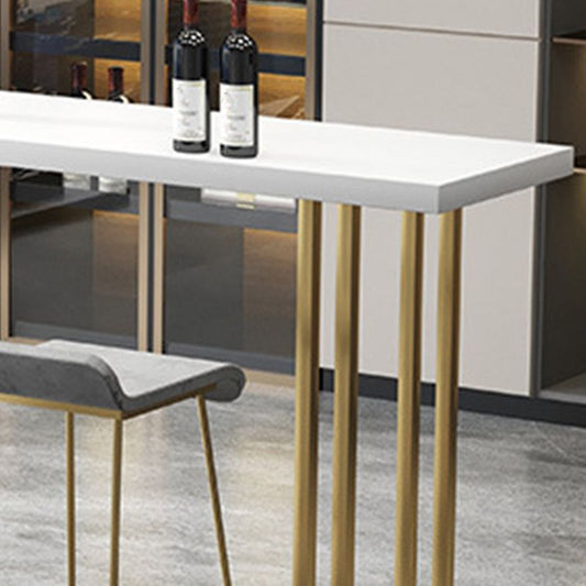 Contemporary Gold Event and Cocktail Table Wood Sled Rectangle Counter Table Clearhalo 'Bar Furniture' 'Bar Tables' 'bar_tables' 'furn' 'furn_bar_tables' 'Furniture' 'furniture_bar_tables' 'Kitchen & Dining Furniture' 1200x1200_74abb998-e43b-4b3a-9214-487fe764cc66