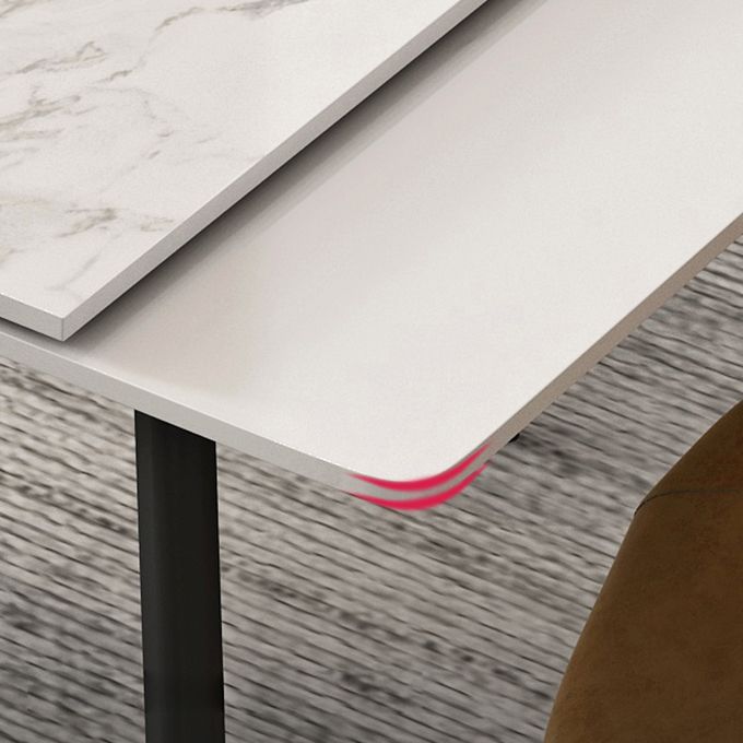 Modern 1/4/5/7 Pieces Rectangle Dining Table Set with Stone Top White Scalable Dinette Set Clearhalo 'Dining Room Sets' 'Dining Tables & Seating' 'dining_room_set' 'furn' 'furn_dining_room_set' 'Furniture' 'furniture_dining_room_set' 'Kitchen & Dining Furniture' 'kitchen&dining_furn' 'kitchen' 1200x1200_74ac3338-22bf-461b-9de2-603cca5470fa