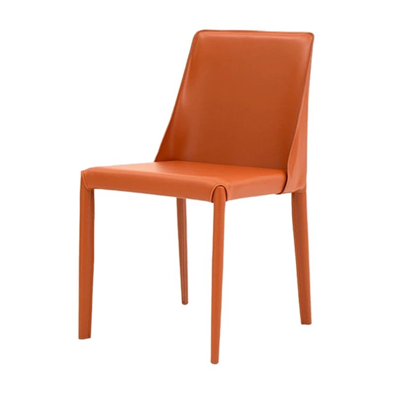 Scandinavian Style Metal Dining Chairs Solid Back Armless Chair for Home Clearhalo ' kitchen&dining_furn' 'Dining Chairs' 'Dining Tables & Seating' 'dining_chair' 'Furniture' 'furniture_dining_chair' 'Kitchen & Dining Furniture' 'kitchen' 1200x1200_74ad02c6-02f7-4a7a-bafb-53c1094543c8