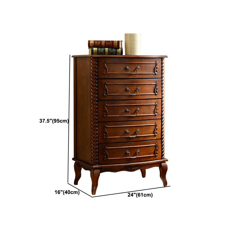 El anillo de gabinete de madera moderno de mediados de siglo tira del gabinete lateral con cajón