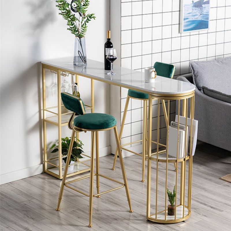 Bistro-Barschreibtisch im Industriestil mit Marmorplatte, Spezial-Pub-Tisch für Cafés