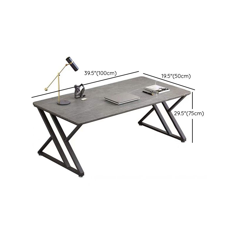 Scrivania da scrittura in pietra Sled Base Grey Writing Desk, alto 29,53 pollici