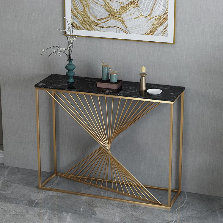 Table de la consola de 11.81 pulgadas de ancho Mesa de acento de mármol con 1 estante